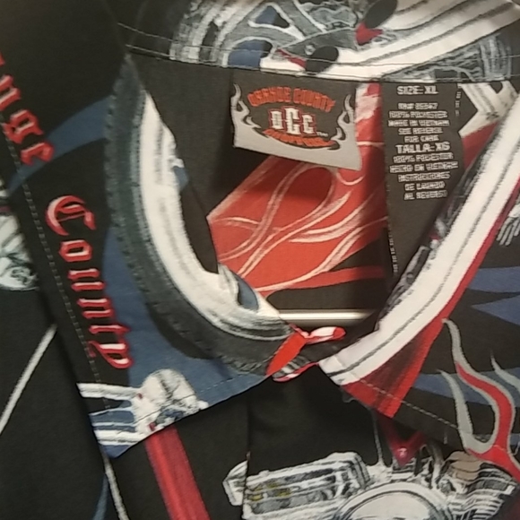 OCO Orange County Chopper Button Front Shirt Sz XL - Picture 2 of 6